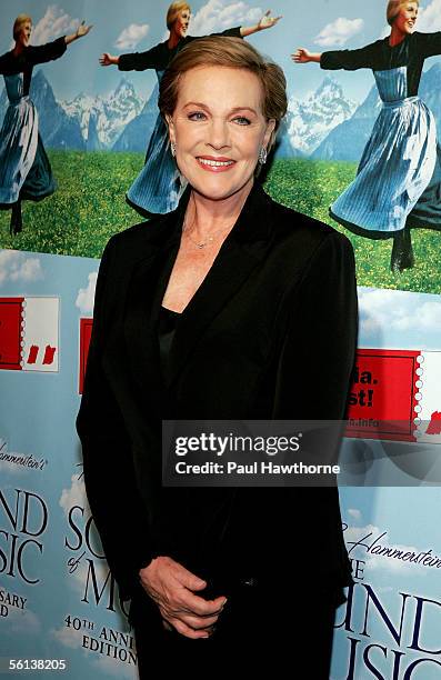 Actress Julie Andrews attends "The Sound of Music" 40th Anniversary Special Edition DVD Cast Reunion at The Tavern on the Green November 10, 2005 in...