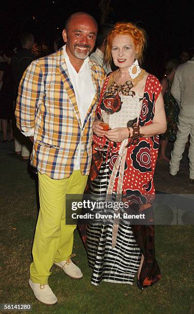 Christian Louboutin and designer Vivienne Westwood attend the One & Only Resort Party hosted by Harpers & Queen Magazine on November 3, 2005 at...