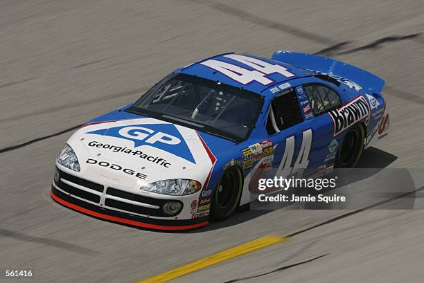 Steve Grissom, driver of the Petty Enterprises Dodge Inrepid R/T, in action during practice for Sunday's NASCAR Winston Cup Series Aarons 499 at...