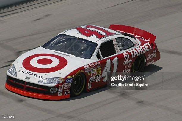 Jimmy Spencer, driver of the Ganassi Racing Dodge Intrepid R/T, during practice for Sunday's NASCAR Winston Cup Series Aarons 499 at Talladega...