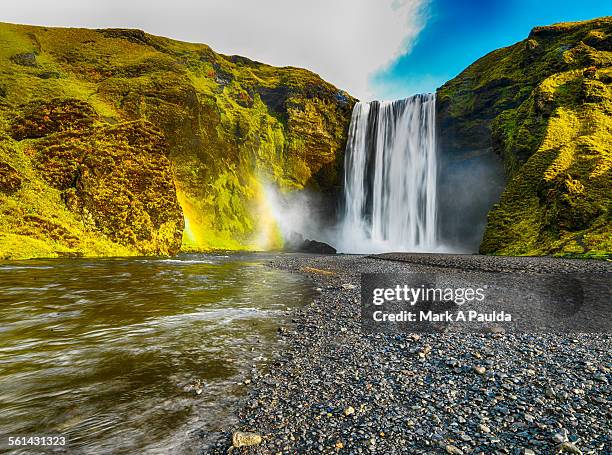 symmetrical scenic - gullfoss falls stock pictures, royalty-free photos & images