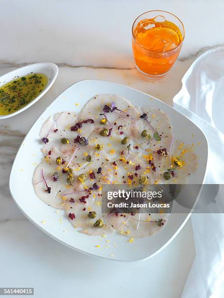 food shoot - carpaccio alimento fotografías e imágenes de stock