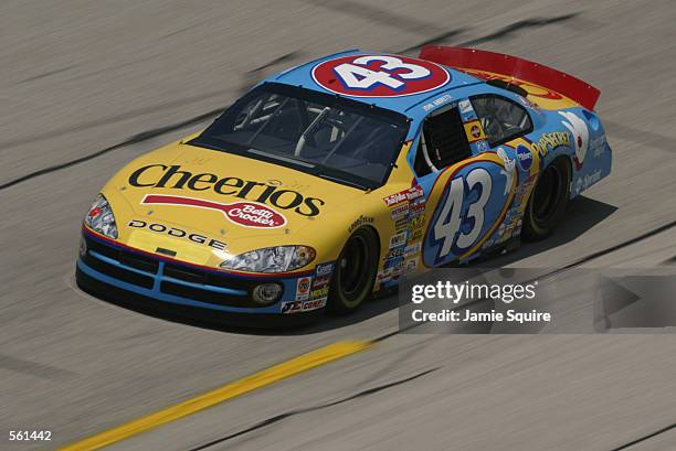 John Andretti, driver of the Petty Enterprises Cherios Dodge Intrepid R/T, in action during practice for Sunday's NASCAR Winston Cup Series Aarons...