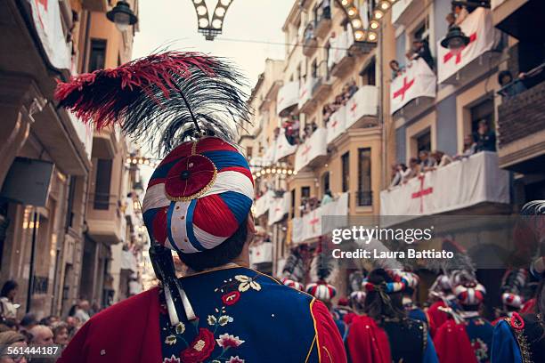 moros y cristianos, traditional festival in alcoy - historical reenactment stock pictures, royalty-free photos & images