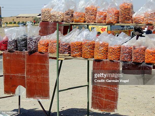 lavashak dried fruit strips snacks stand in semnan - shahrud iran stock pictures, royalty-free photos & images