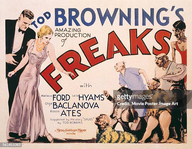 Poster for Tod Browning's 1932 drama 'Freaks' starring Leila Hyams.