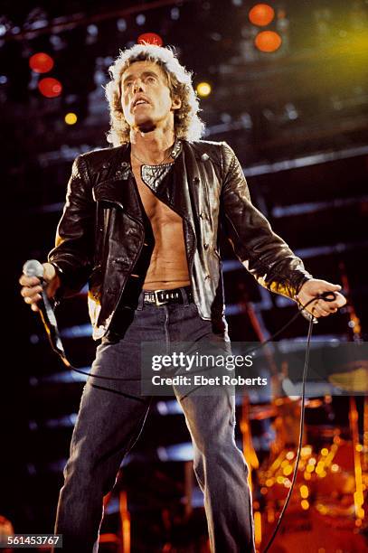 Roger Daltrey performing with The Who in Buffalo, New York on July 18, 1989.