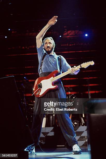 Pete Townshend performing with The Who in Buffalo, New York on July 18, 1989.
