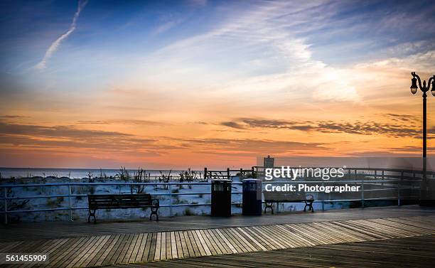 sunset beach at atlantic city - atlantic city new jersey stock pictures, royalty-free photos & images