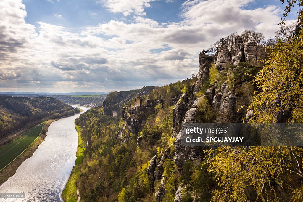 Bastei with the Elbe River