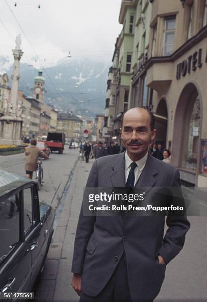 Otto von Habsburg , last Crown Prince of Austria-Hungary and Archduke of Austria, pictured standing on a street in Innsbruck, Austria on 28th April...