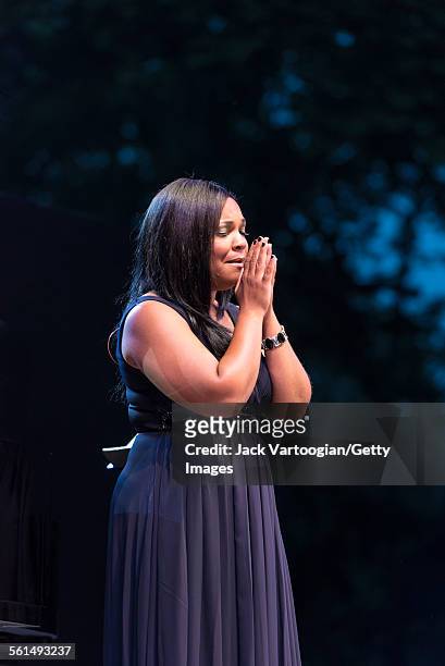 American soprano Janai Brugger performs during the seventh annual, season-opening concert in the Metropolitan Opera Summer Recital Series at Central...