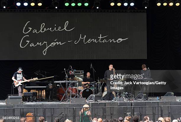 American Jazz musician Gabriel Garzon-Montano performs onstage with his quartet during the Blue Note Jazz Festival at Central Park SummerStage, New...