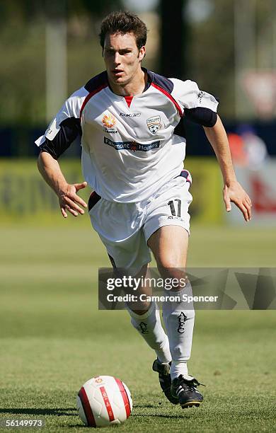 Adam Van Dommele of Adelaide United in action during the round 12 A-League match between the Central Coast Mariners and Adelaide United at Central...