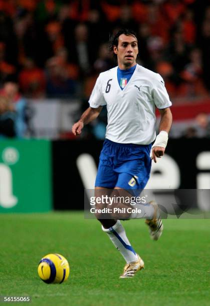 Alessandro Nesta of Italy in action during a friendly match at the Amsterdam Arena between the Netherlands and Italy on 12 November, 2005 in...