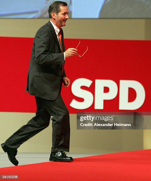 Matthias Patzeck attends a three-day party conference of the Social Democratic Party at the Messehalle on November14, 2005 in Karlsruhe, Germany. The...