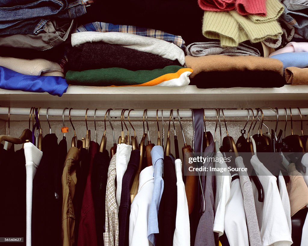 Clothes in cupboard