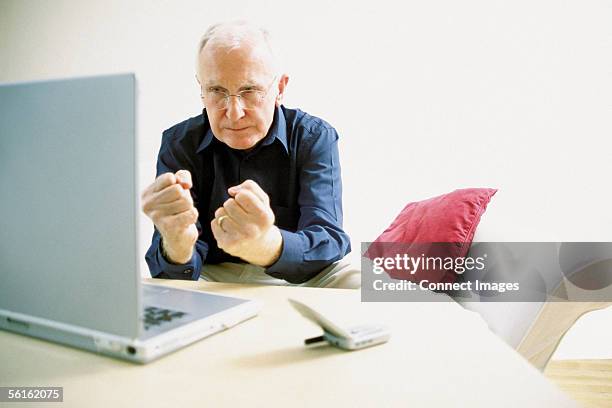 Grumpy Old Man Computer 616 Old Man Angry At Computer Stock Photos, High-Res Pictures, and ...