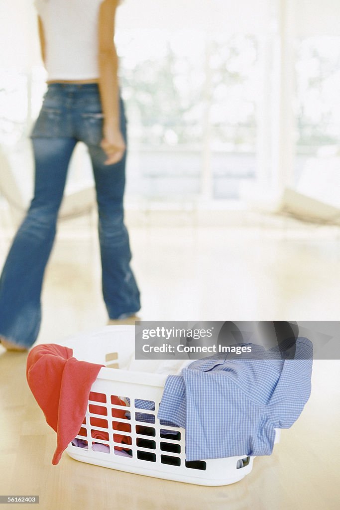 Woman doing laundry