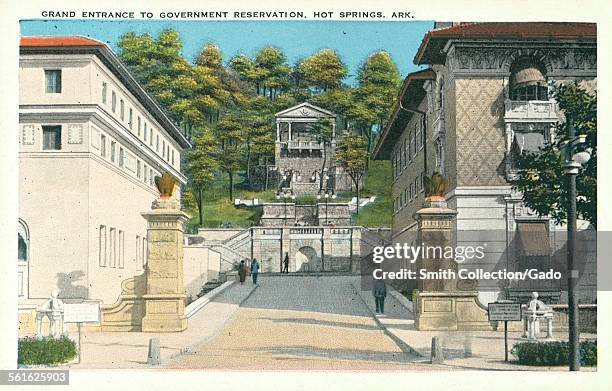 Grand Entrance to Government Reservation, Hot Springs, Arkansas, 1926.