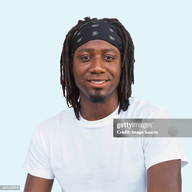 portrait of an african american man - black bandana stock pictures, royalty-free photos & images