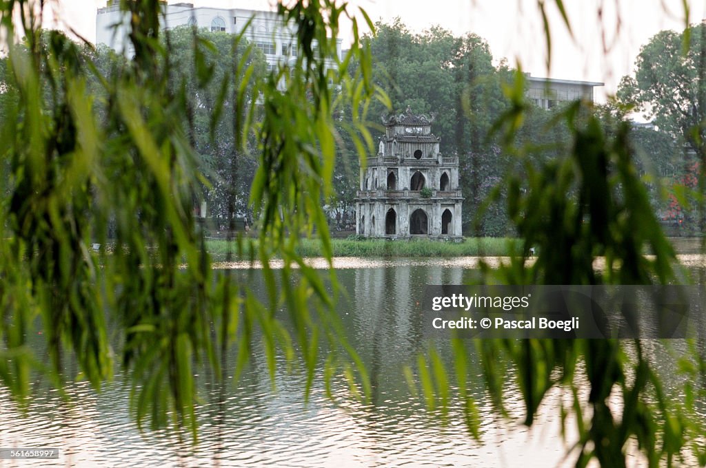 Turtle tower on Hoan Kiem Lake - Hanoi - Vietnam