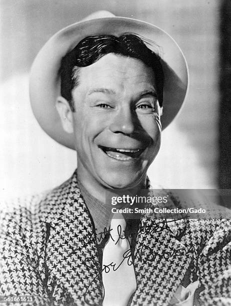 Portrait of film actor Joe E Brown, 1933.