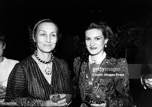 Paloma Picasso and mother Francoise Gilot attends Studio 54 circa 1981 in New York City.