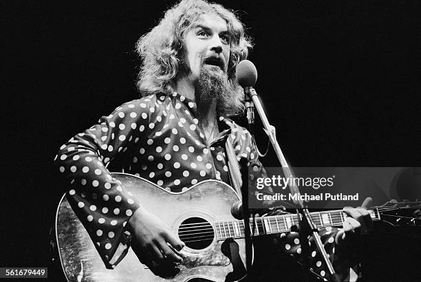 Scottish comedian and folk singer Billy Connolly performing at the New Victoria Theatre , London, 15th October 1975.