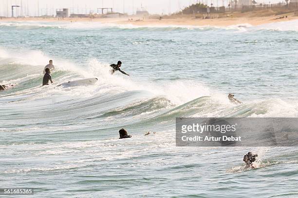 surf's up - maresme stock pictures, royalty-free photos & images