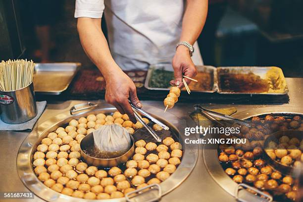 unbelievable street food - fishball stock-fotos und bilder