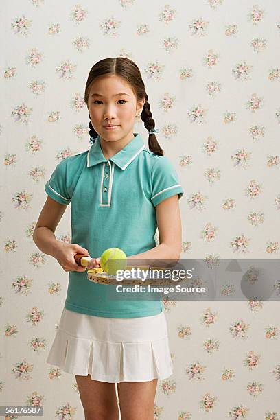 "girl tennis player," - atuendo de tenis fotografías e imágenes de stock