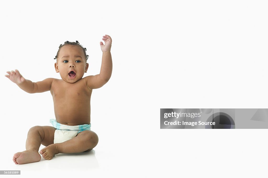 Baby waving his arms