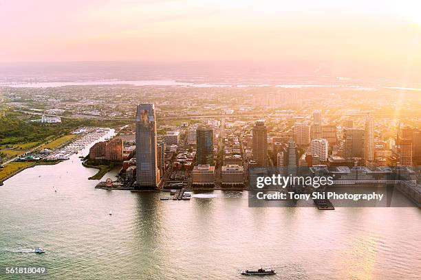 city sunset - jersey city stock pictures, royalty-free photos & images