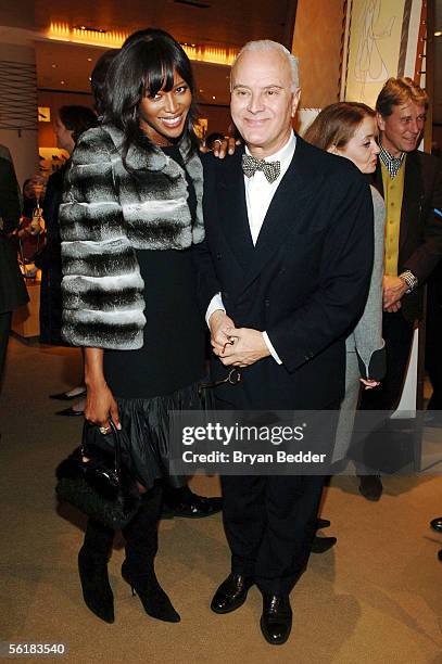 Model Naomi Campbell and designer Manolo Blahnik attends the Manolo Blahnik book signing party for Eric Bomans new book "Blahnik By Boman: The Art of...