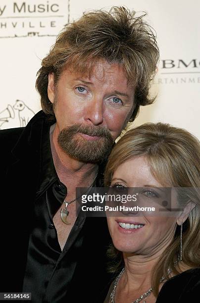 Country singer Ronnie Dunn of "Brooks and Dunn" and his wife Janine attend the Sony BMG 2005 Country Music Awards after party at Gotham Hall November...