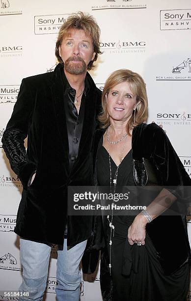 Country singer Ronnie Dunn of "Brooks and Dunn" and his wife Janine attend the Sony BMG 2005 Country Music Awards after party at Gotham Hall November...