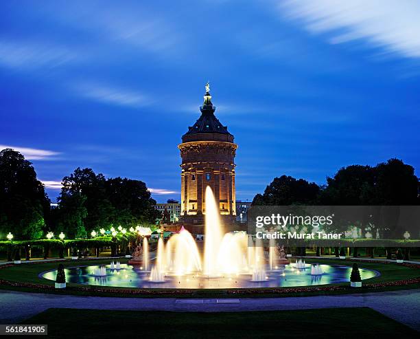 water tower in mannheim - mannheim stock pictures, royalty-free photos & images