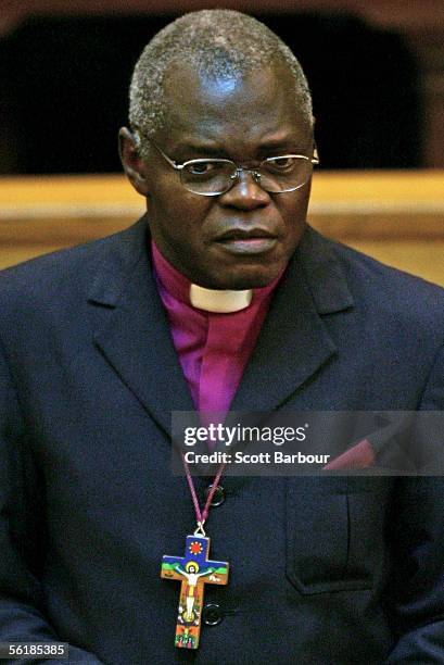 The Archbishop of York, Dr John Sentamu listens to speakers during day two of the Eighth General Synod of the Church of England on November 16, 2005...