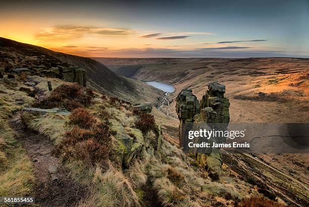 the trinnacle, peak national park, uk - peak district national park stock pictures, royalty-free photos & images