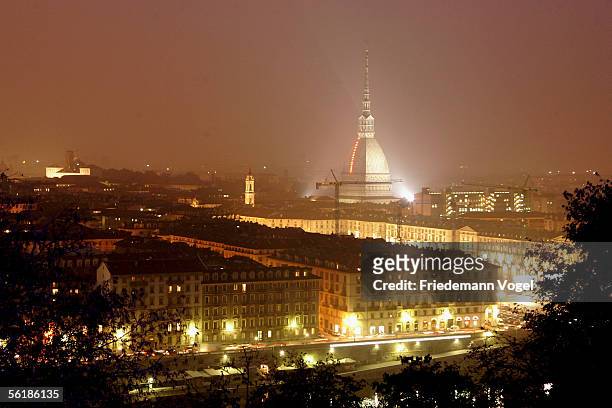General view of the city of Torino from the Mole Antonelliana on November 16, 2005 in Torino, Italy. Torino will be the host nation for the 2006...