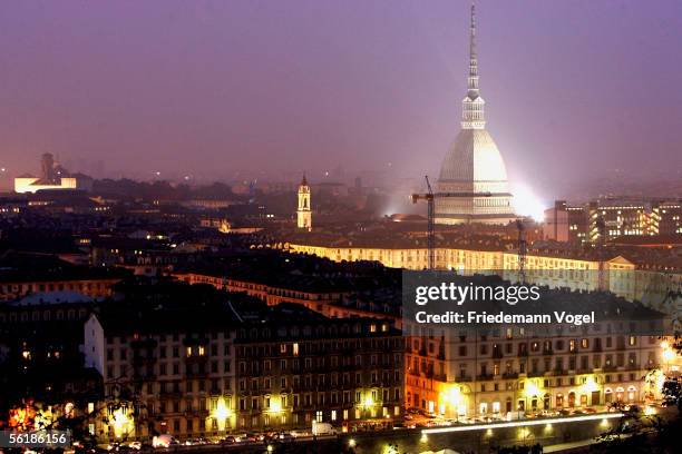 General view of the city of Torino from the Mole Antonelliana on November 16, 2005 in Torino, Italy. Torino will be the host nation for the 2006...