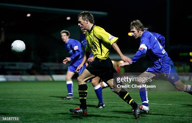 Shaun Harrad of Burton Albion goes through to score during the FA Cup 1st Round Replay between Burton Albion and Peterborough United at the Pirelli...
