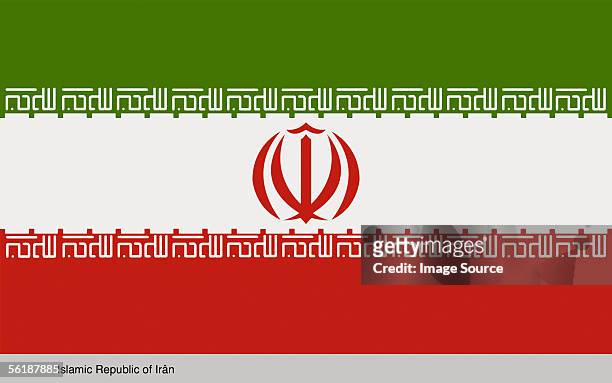 islamic republic of iran - iranian flag stock-fotos und bilder