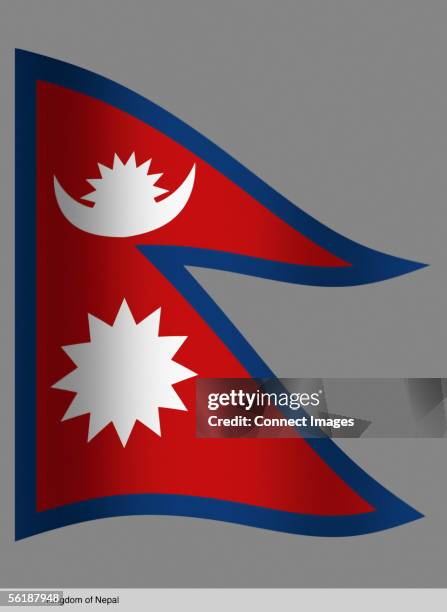 kingdom of nepal - nepal flag stock pictures, royalty-free photos & images
