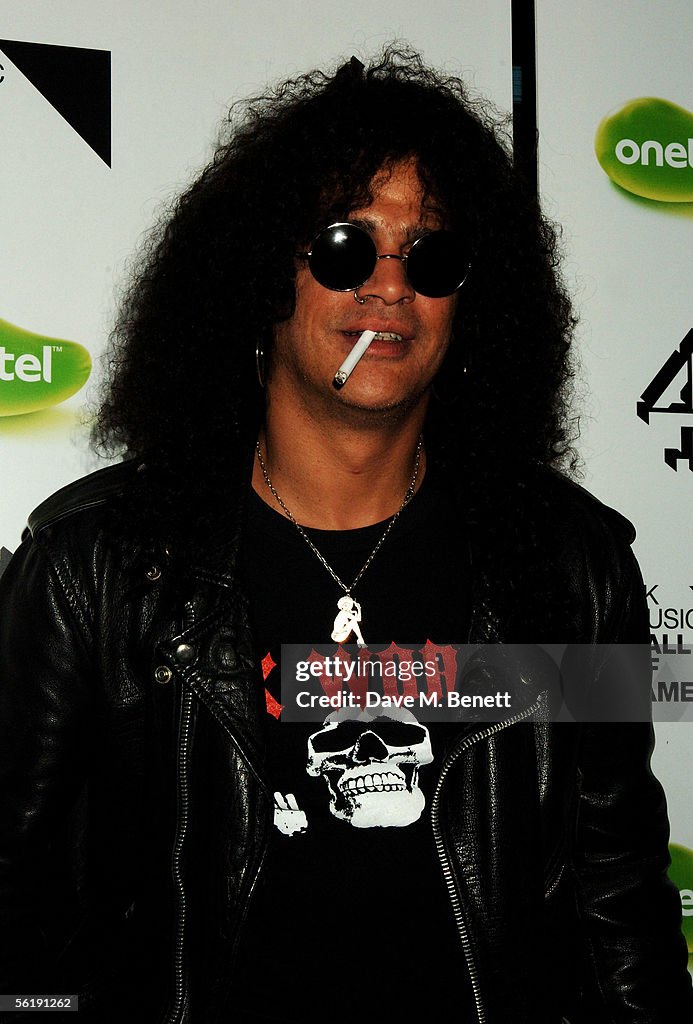 Slash 2005 Musician Slash arrives at the live final of the UK Music Hall Of Fame ...