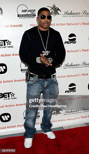 Rapper Nelly attends the 3rd Annual Action Awards Benefit Dinner at The Lighthouse, Chelsea Piers November 16, 2005 in New York City.