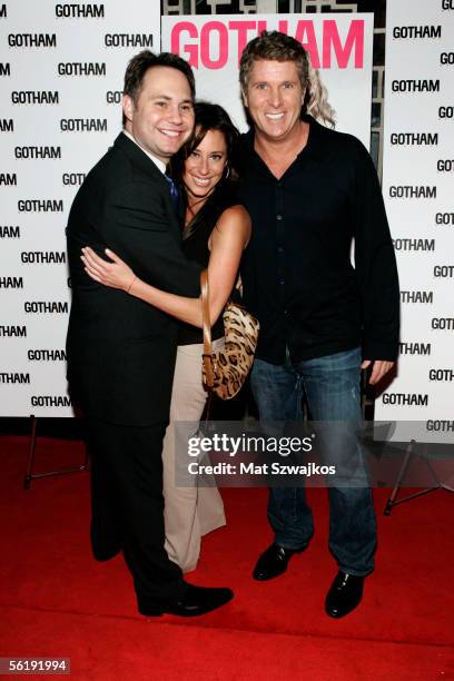 Of Gotham Magazine Jason Binn, Amanda Zatharia and Donny Deutsch arrive at the listening party for Shawn King's new CD "In My Own Backyard" hosted by...