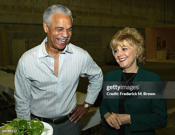 Actor Ron Glass and actress Candice Azzara attend the "Barney Miller" television show reunion honoring the show with the Wall of Fame Plaque...