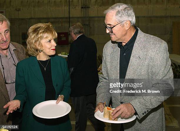 Actress Candice Azzara and actor Hal Linden attend the "Barney Miller" television show reunion honoring the show with the Wall of Fame Plaque...